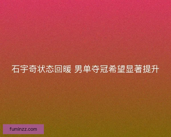 石宇奇状态回暖 男单夺冠希望显著提升