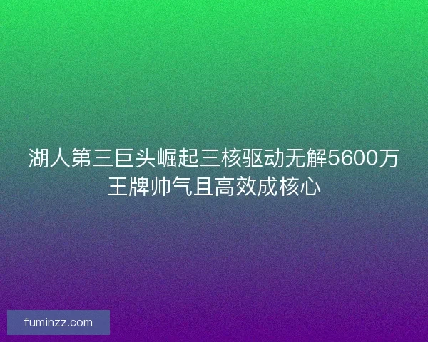 湖人第三巨头崛起三核驱动无解5600万王牌帅气且高效成核心