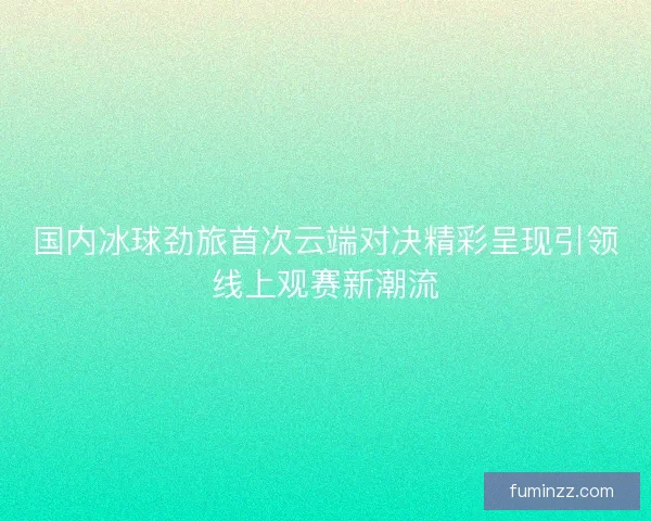 国内冰球劲旅首次云端对决精彩呈现引领线上观赛新潮流