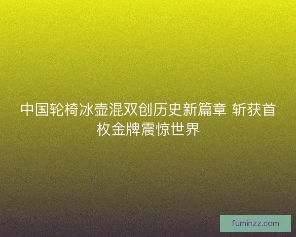 中国轮椅冰壶混双创历史新篇章 斩获首枚金牌震惊世界